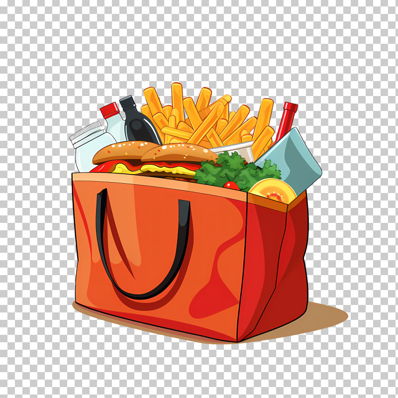 Food Delivery Bag - Grocery Bag Full Of Food Items Illustration PNG