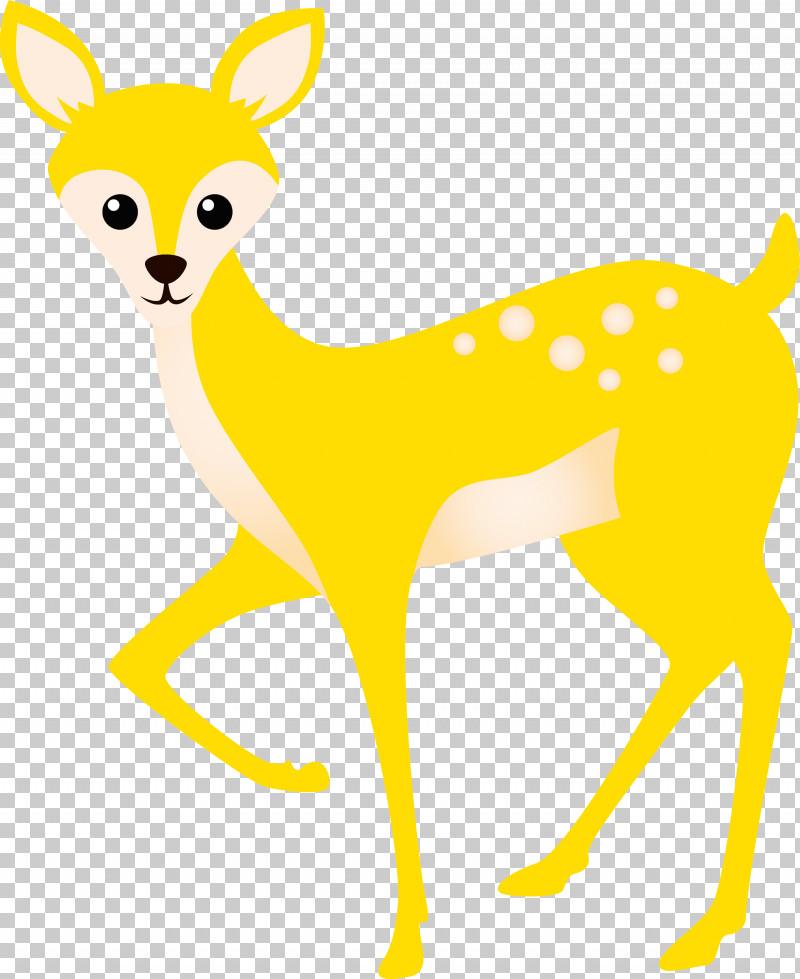 Yellow Wildlife Animal Figure Deer Tail PNG, Clipart, Animal Figure, Deer, Fawn, Tail, Watercolor Deer Free PNG Download