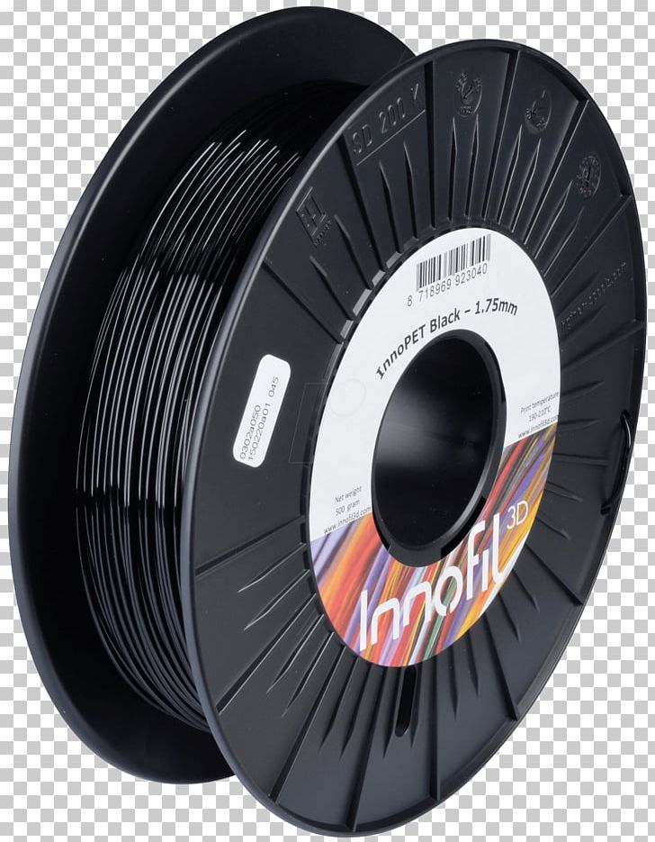 3D Printing Filament Innofil3D BV Fused Filament Fabrication PNG, Clipart, 3d Printing, 3d Printing Filament, Alloy Wheel, Automotive Tire, Black Free PNG Download