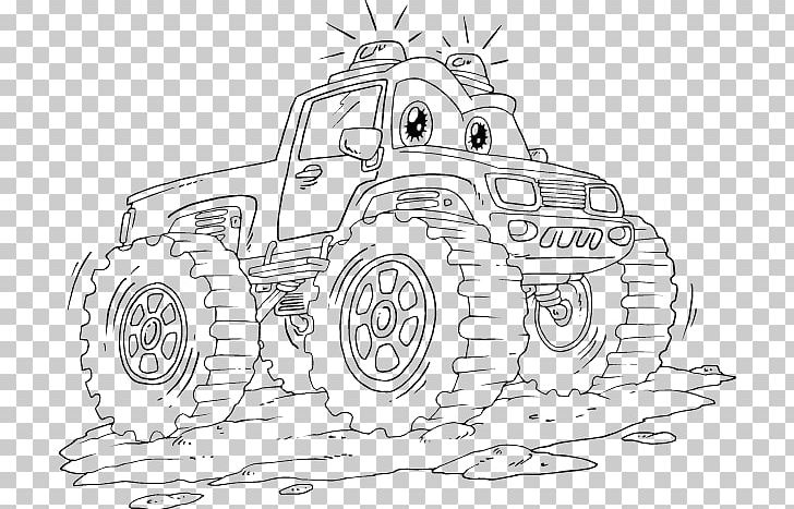 Car Monster Truck Coloring Book Grave Digger PNG, Clipart, 2xtreme Racing, Automotive Design, Auto Part, Black And White, Blue Thunder Free PNG Download