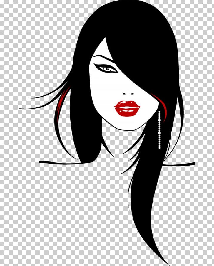 Drawing Beauty Parlour Wall Decal PNG, Clipart, Beauty, Black, Black And White, Black Hair, Brown Hair Free PNG Download