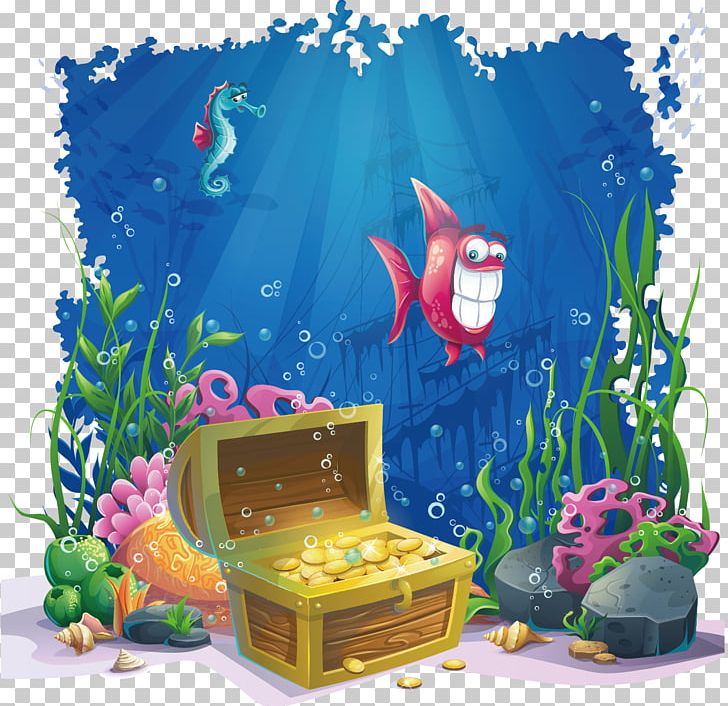 underwater treasure chest clipart