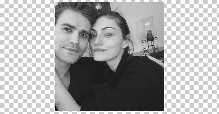 Phoebe Tonkin Paul Wesley The Vampire Diaries Stefan Salvatore Niklaus Mikaelson PNG, Clipart, Actor, Black And White, Candice Accola, Couple, Ear Free PNG Download