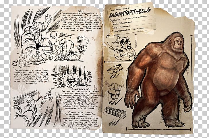 ARK: Survival Evolved Ape Gigantopithecus Bigfoot Dinosaur PNG, Clipart, Ape, Ark, Ark Survival Evolved, Book, Comics Free PNG Download