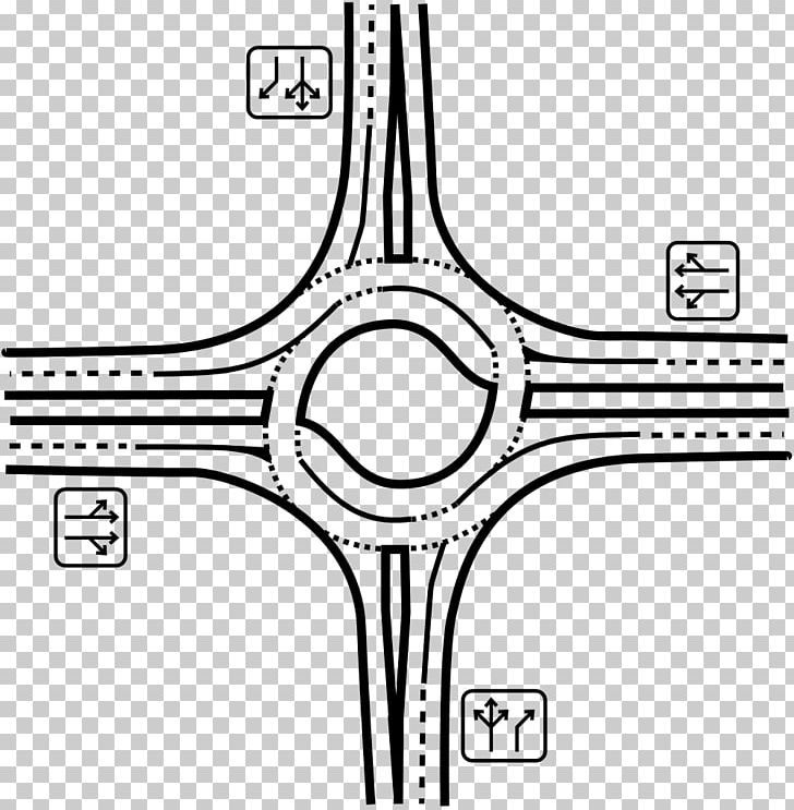 Roundabout Traffic Circle Road Intersection PNG, Clipart, Allway Stop, Angle, Black, Black And White, Circle Free PNG Download