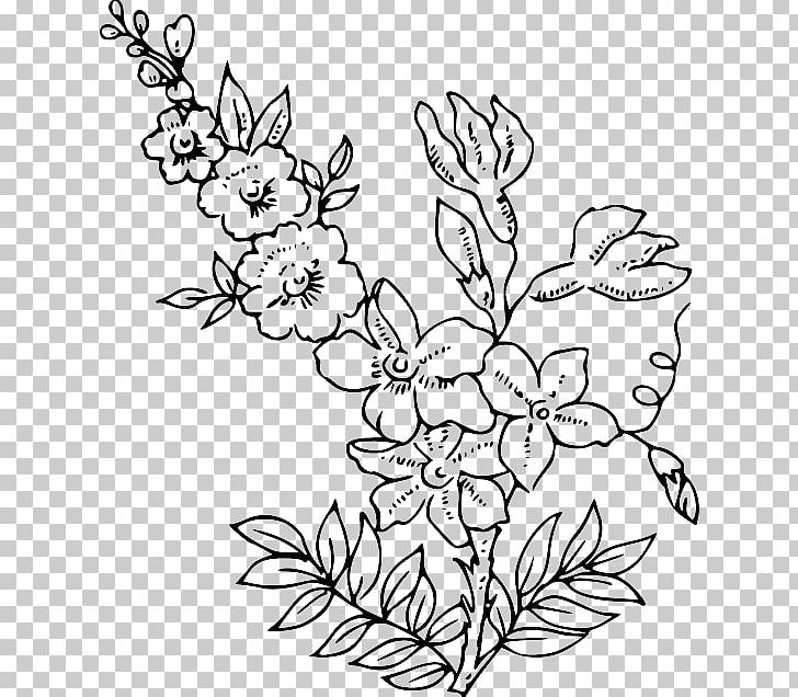 Flower Drawing PNG, Clipart, Black And White, Branch, Color, Coloring Book, Euclidean Vector Free PNG Download
