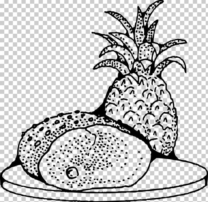 Ham Prosciutto Pineapple PNG, Clipart, Art, Artwork, Black And White, Cartoon Pineapple, Food Free PNG Download