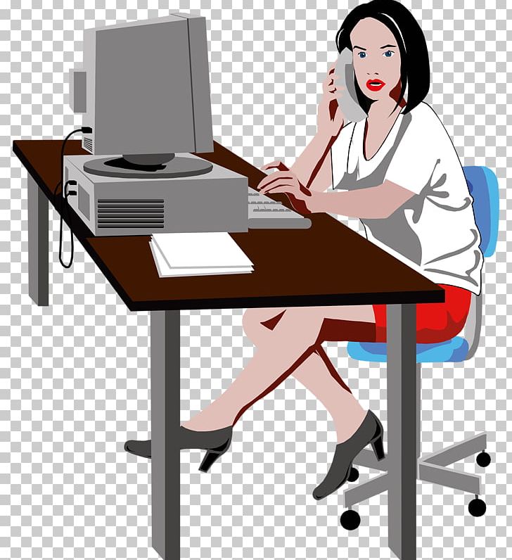 Table Woman PNG, Clipart, Adobe Illustrator, Angle, Business, Business Woman, Cartoon Free PNG Download