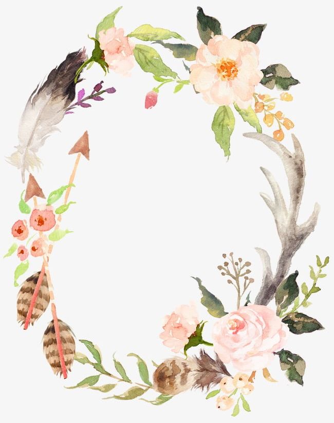 Hand-painted Watercolor Wreath PNG, Clipart, Feather, Feather Wreath, Hand Painted, Hand Painted Clipart, Hand Painted Watercolor Wreath Free PNG Download