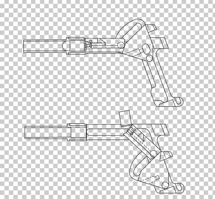 Weapon KRISS Submachine Gun Transformational Defense Industries PNG, Clipart, Angle, Arm, Artwork, Black And White, Diagram Free PNG Download