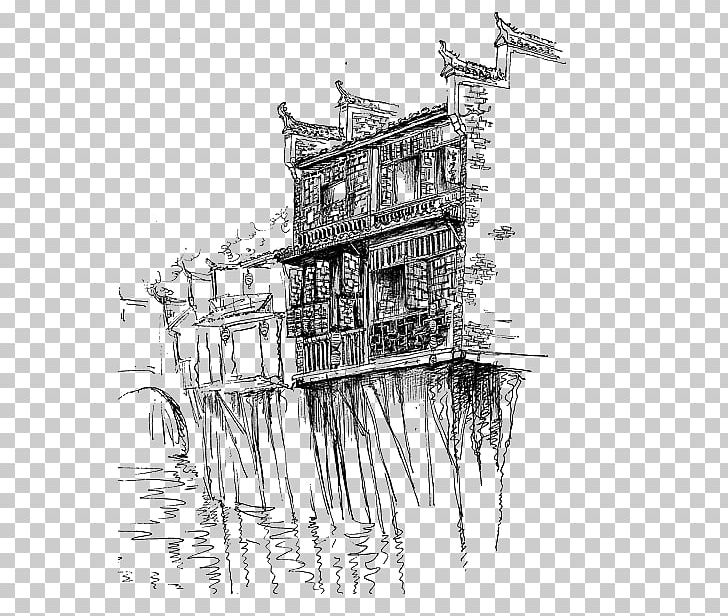 Hongcun Xidi Drawing Croquis Sketch PNG, Clipart, Black, Building, City, City Silhouette, Elevation Free PNG Download