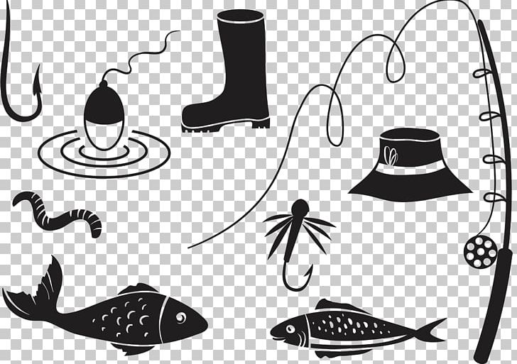 Fly Fishing Fish Hook Euclidean PNG, Clipart, Animals, Aquarium Fish, Black, Cartoon, Fishing Rods Free PNG Download