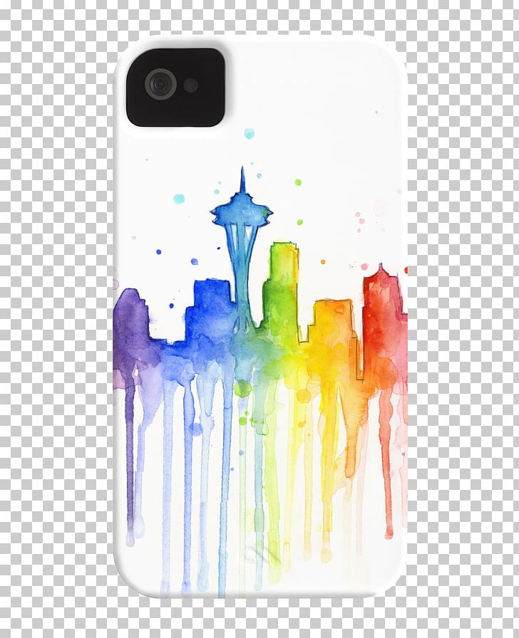 Space Needle Watercolor Painting Skyline Art PNG, Clipart, Architecture, Art, Canvas, Canvas Print, Drinkware Free PNG Download