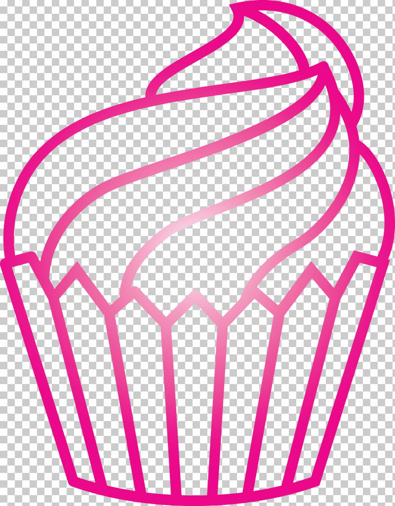 Pink Baking Cup Magenta Line Line Art PNG, Clipart, Baking Cup, Cartoon Cupcake, Cute Cupcake, Line, Line Art Free PNG Download