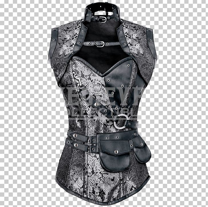 Steampunk Corset , brown leather waist trainer transparent background PNG  clipart