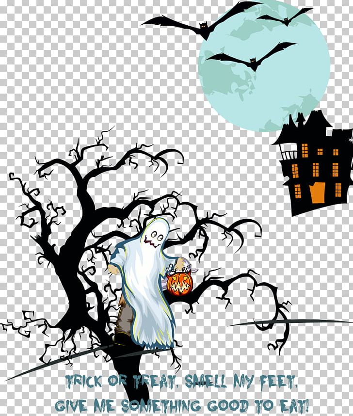 Haunted Castle Halloween Ghost Party Illustration PNG, Clipart, Art, Baseball Bat, Cartoon, Cartoon Ghost, Castle Free PNG Download