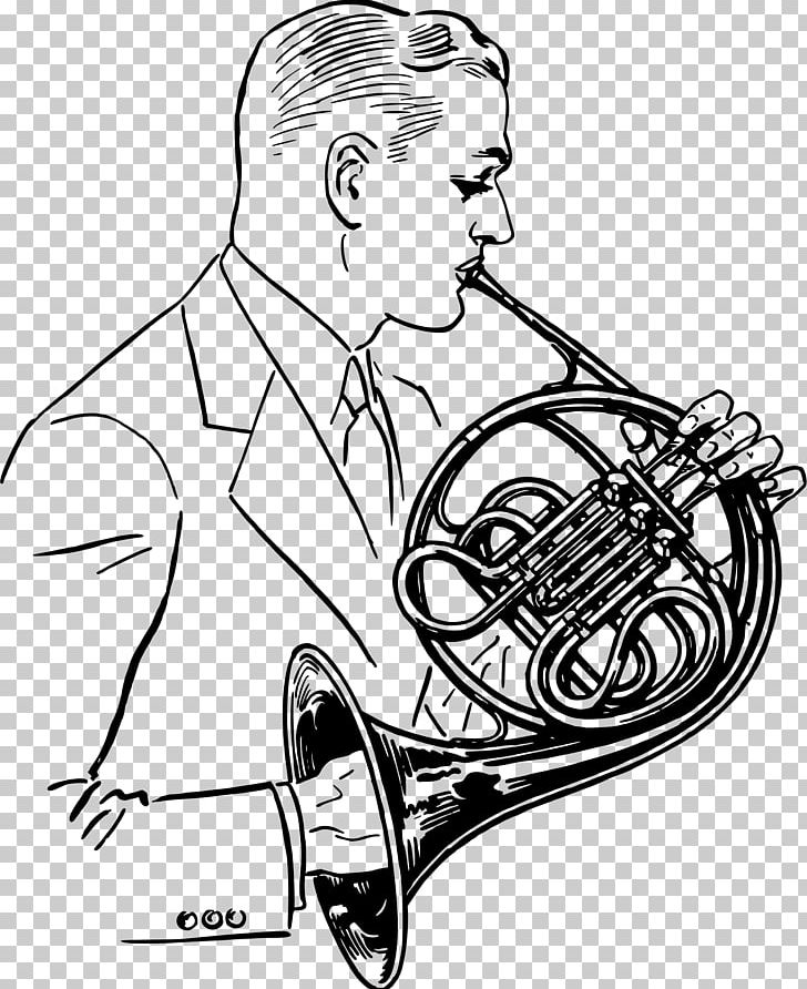 French Horns Hornist PNG, Clipart, Alto Horn, Arm, Artwork, Black And White, Brass Instrument Free PNG Download