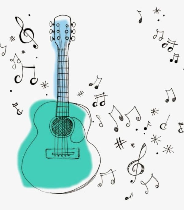 Cartoon Guitar Music Note Illustration PNG, Clipart, Cartoon, Cartoon Clipart, Guitar, Guitar Clipart, Hand Painted Free PNG Download
