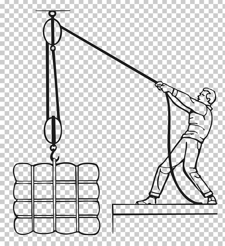 Block And Tackle Pulley Hoist Rope PNG, Clipart, Actuator, Angle, Area, Arm, Black And White Free PNG Download