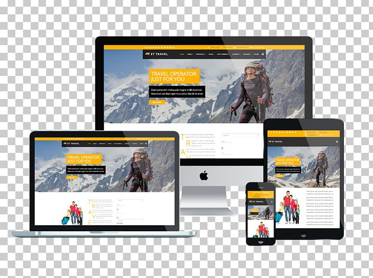 Responsive Web Design Web Template System Joomla Travel PNG, Clipart, Brand, Computer Monitor, Display Advertising, Display Device, Joomla Free PNG Download