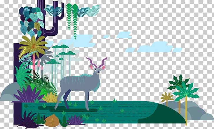 Amazon Rainforest Reindeer Illustration PNG, Clipart, Art, Cartoon, Deer, Drawing, Elk Free PNG Download