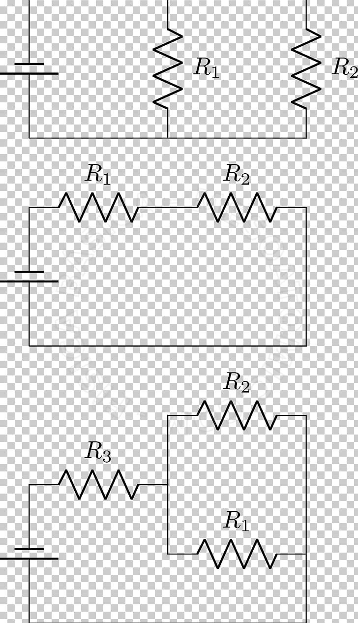 Resistor Series And Parallel Circuits Electrical Network Voluntary Association Circuit En Parallèle PNG, Clipart, Angle, Area, Black And White, Capacitor, Circle Free PNG Download