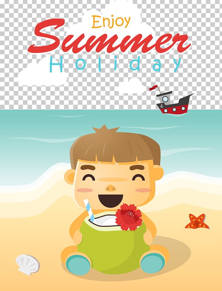 Vacation Beach Summer Illustration PNG, Clipart, Cartoon, Child, Computer Wallpaper, Happy Birthday Card, Happy Birthday Vector Images Free PNG Download
