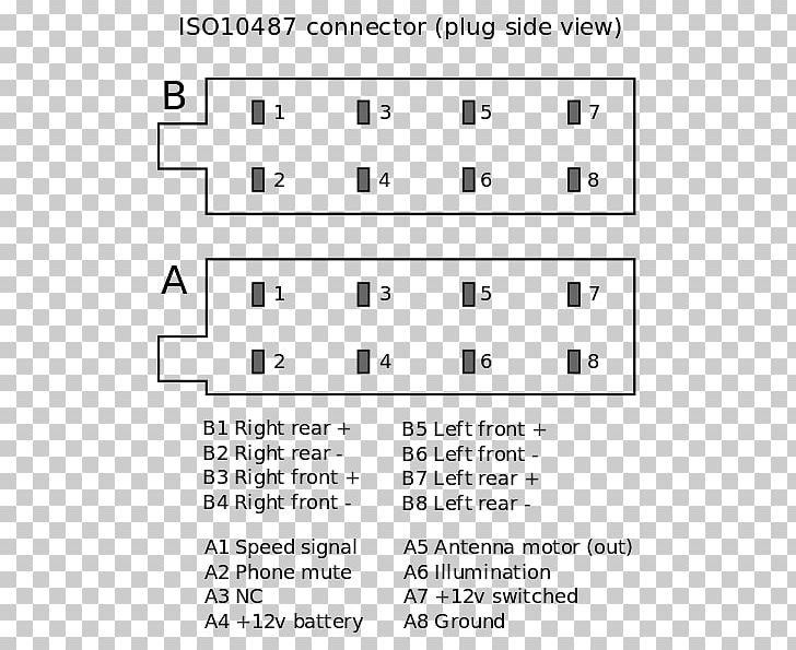 Car Pinout Electrical Connector ISO 10487 Lead PNG, Clipart, Angle, Area, Black And White, Car, Diagram Free PNG Download