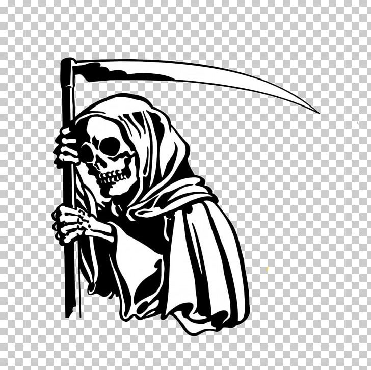 Death Sticker Wall Decal Reaper PNG, Clipart, Art, Black, Bumper Sticker, Fictional Character, Human Skull Symbolism Free PNG Download