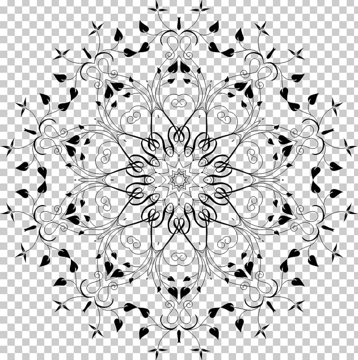 Floral Design White Symmetry Pattern PNG, Clipart, Area, Art, Black, Black And White, Circle Free PNG Download