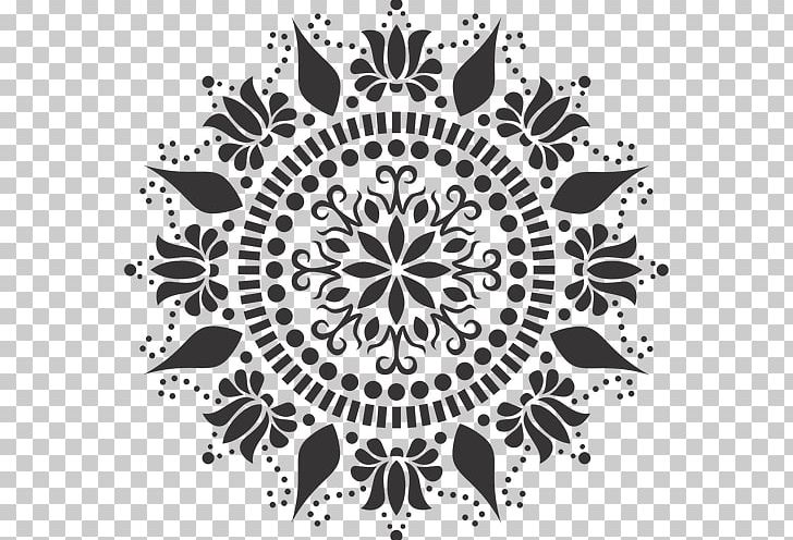 Mandala Stencil Floral Design Pattern PNG, Clipart, Black, Black And White, Cement Tile, Circle, Competition Free PNG Download