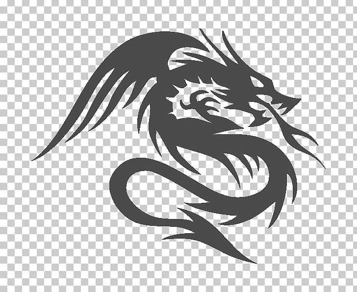 Wall Decal Bumper Sticker Dragon PNG, Clipart, Anime, Art, Bird, Black, Black And White Free PNG Download
