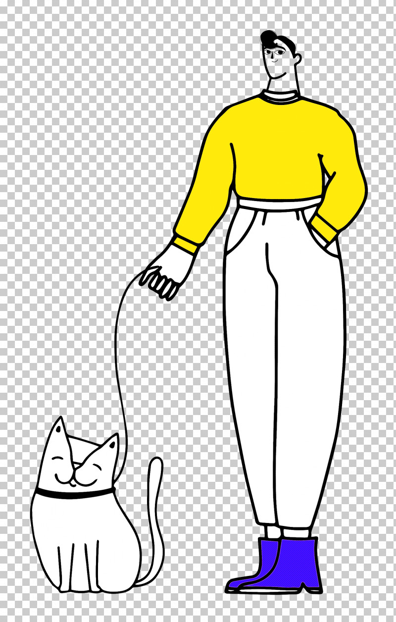 Walking The Cat PNG, Clipart, Clothing, Happiness, Joint, Line, Line Art Free PNG Download