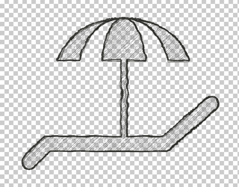 Deck Icon Spa And Relax Icon Deck Chair And Umbrella For The Sun Icon PNG, Clipart, Black, Black And White, Chemical Symbol, Line, Line Art Free PNG Download