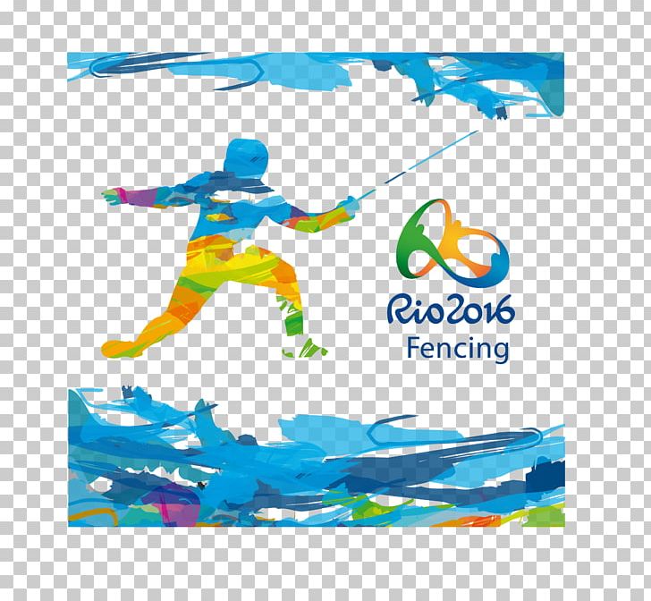2016 Summer Olympics 2012 Summer Olympics Rio De Janeiro Fencing At The Summer Olympics PNG, Clipart, Blue, Cartoon, Fencing, Fictional Character, Material Free PNG Download