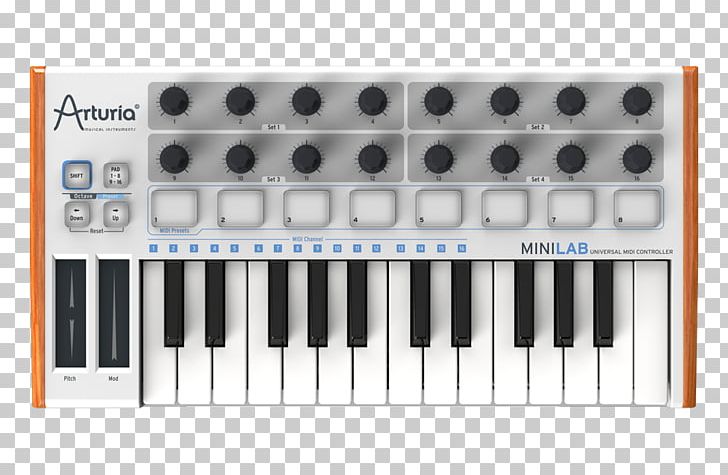Arturia MiniLab MKII MIDI Controllers Sound Synthesizers Arturia MiniLab 25 PNG, Clipart, Controller, Digital Audio Workstation, Digital Piano, Input Device, Midi Free PNG Download