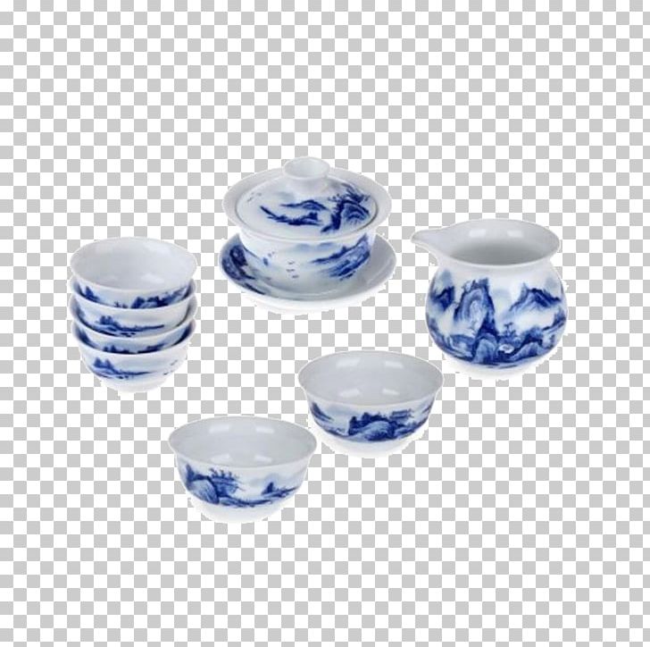 Tea Porcelain Ceramic Blue And White Pottery PNG, Clipart, Bowl, Bubble Tea, Ceramic, Cobalt Blue, Complete Free PNG Download