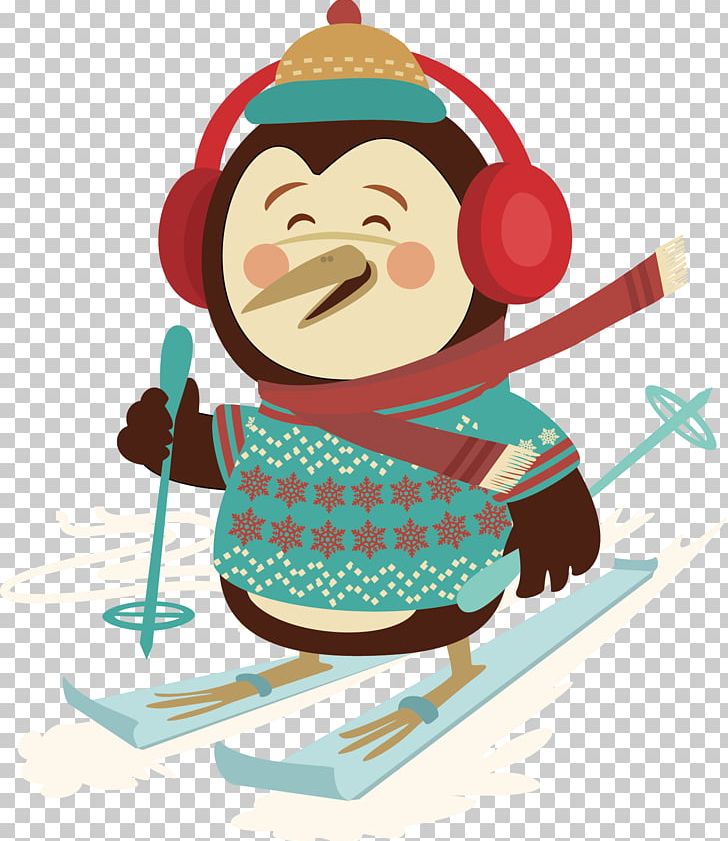 Santa Claus Christmas Skiing Illustration PNG, Clipart, Cartoon, Christmas Penguin, Clip Art, Crosscountry Skiing, Cute Free PNG Download