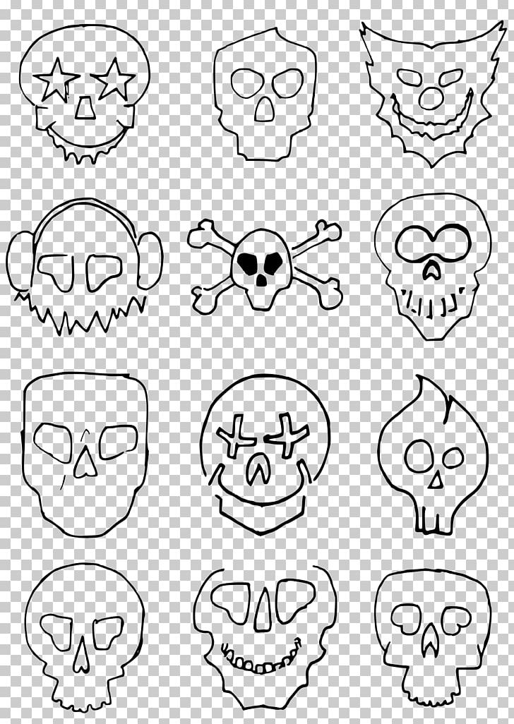 Skull Drawing Head Skeleton PNG, Clipart, Angle, Area, Black And White, Bone, Cartoon Free PNG Download
