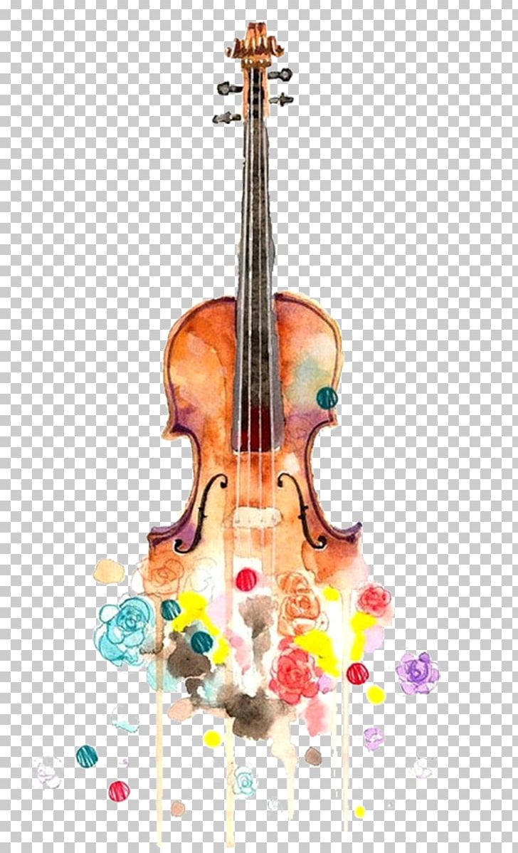 Violin Drawing Watercolor Painting Music Cello PNG, Clipart, Bow, Brown, Creative Ads, Creative Artwork, Creative Background Free PNG Download