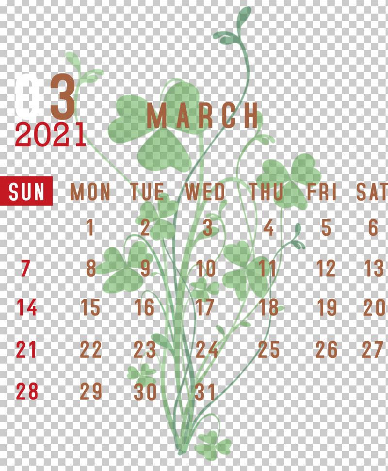 March 2021 Printable Calendar March 2021 Calendar 2021 Calendar PNG, Clipart, 2021 Calendar, Floral Design, Green, Leaf, March 2021 Printable Calendar Free PNG Download