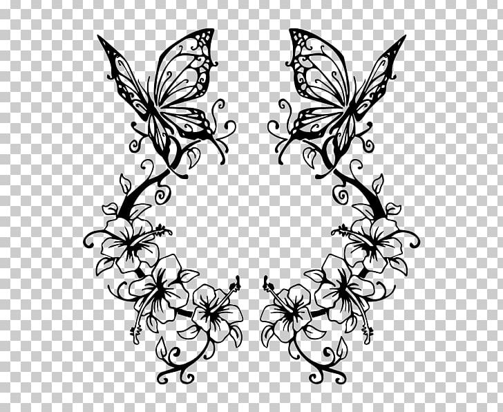 Drawing Flower Sketch PNG, Clipart, Art, Black And White, Body Jewelry, Brush Footed Butterfly, Butterfly Free PNG Download