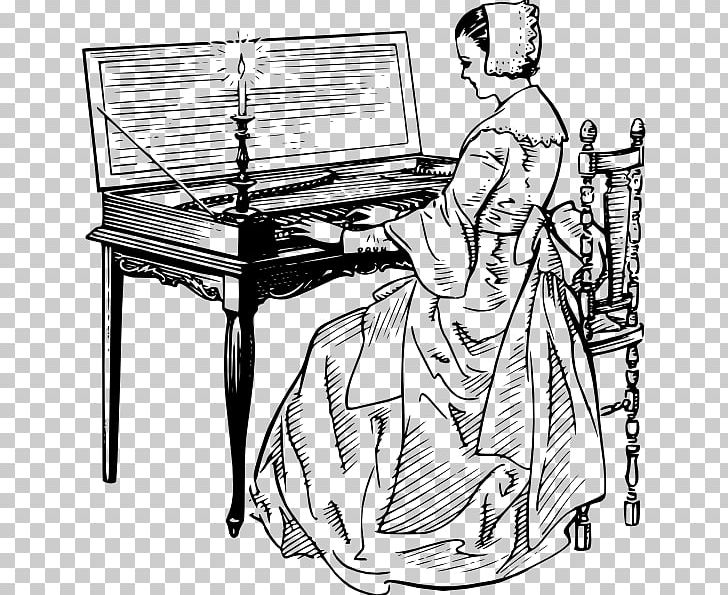 Musical Instruments Clavichord Drawing PNG, Clipart, Accordion, Art, Black And White, Cartoon, Cello Free PNG Download