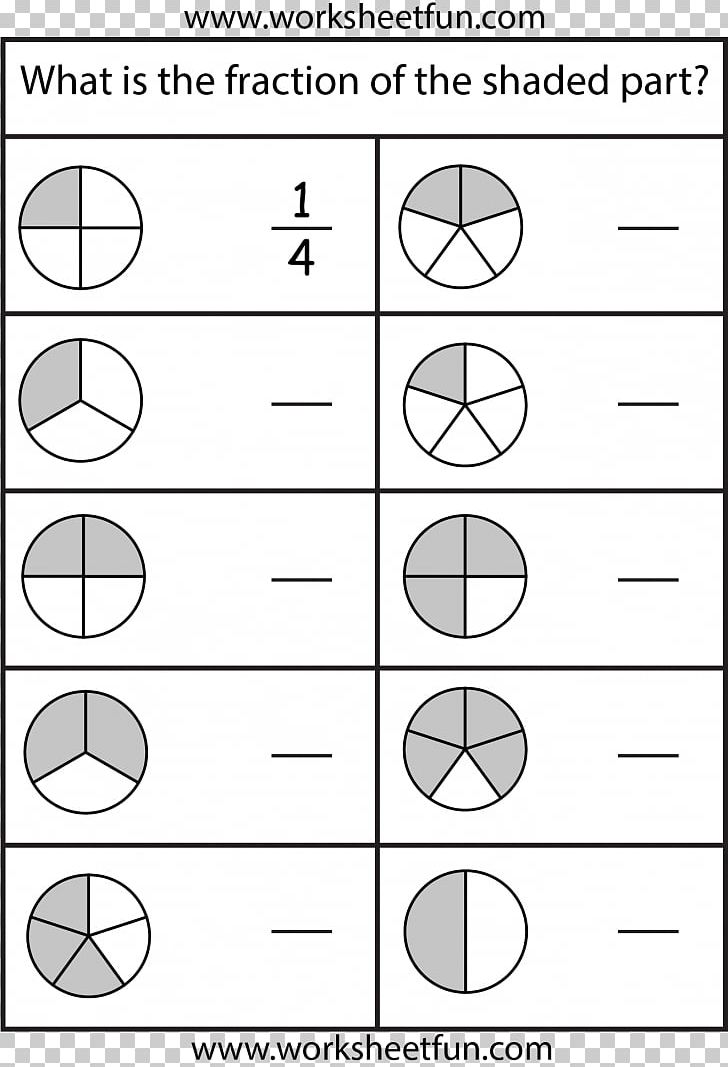 Subtracting Fractions Worksheet Second Grade Education PNG, Clipart, Addition, Angle, Area, Black And White, Circle Free PNG Download
