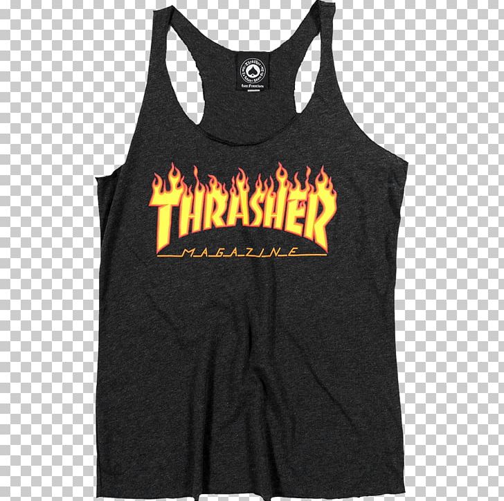 T-shirt Hoodie Thrasher Skateboarding PNG, Clipart, Active Shirt, Active Tank, Black, Bluza, Brand Free PNG Download