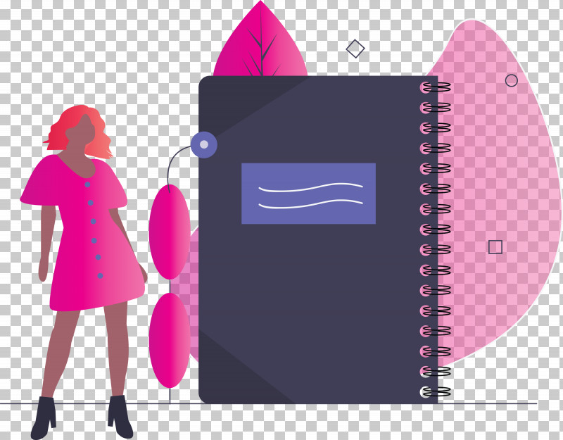 Notebook Girl PNG, Clipart, Girl, Magenta, Notebook, Pink, Purple Free PNG Download