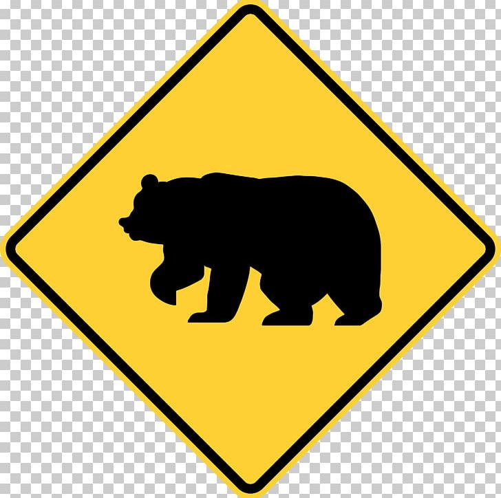 American Black Bear Warning Sign Traffic Sign PNG, Clipart, American Black Bear, Animals, Area, Bear, Carnivoran Free PNG Download