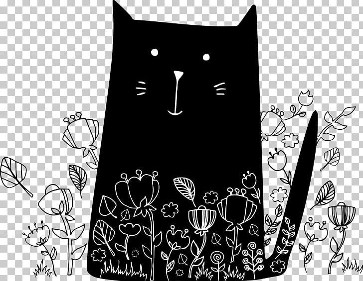 Cat Kitten Drawing Illustration PNG, Clipart, Animal, Animals, Background Black, Black, Black And White Free PNG Download