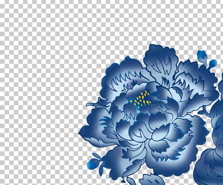 Moutan Peony Blue And White Pottery PNG, Clipart, Blue, Computer Wallpaper, Download, Drawing, Elixir Free PNG Download