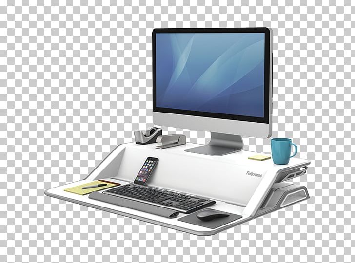 Sit-stand Desk Workstation Fellowes Brands Business PNG, Clipart, Business, Color, Computer, Computer Hardware, Computer Monitor Accessory Free PNG Download